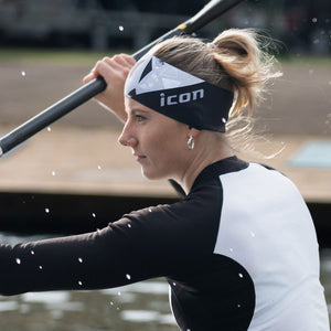 Unisex SP Paddlesport Headband, Black/White 'Frozen Glass'