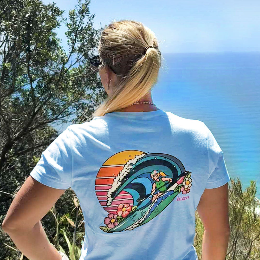 Women's Softstyle® Cotton 'Miss ICON' Surf T-Shirt