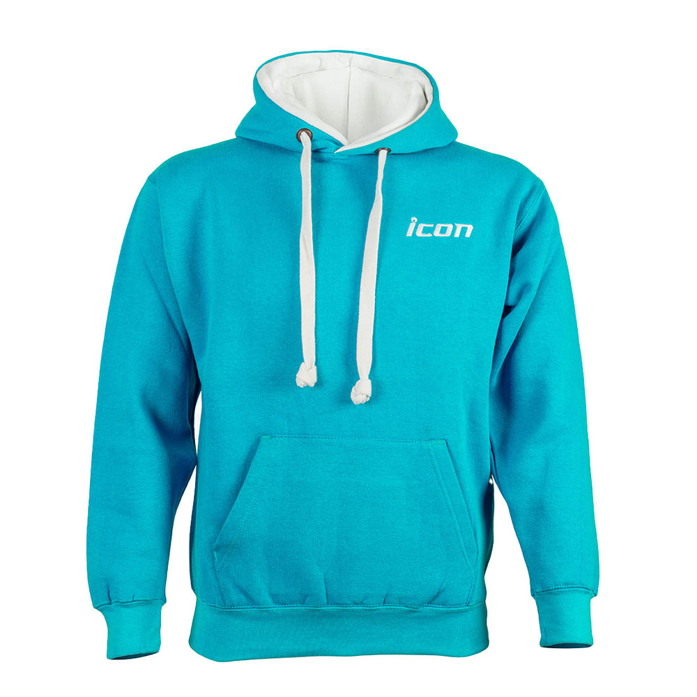 
                
                    Load image into Gallery viewer, Unisex ICON Embroidered Premium Contrast Hoodie
                
            